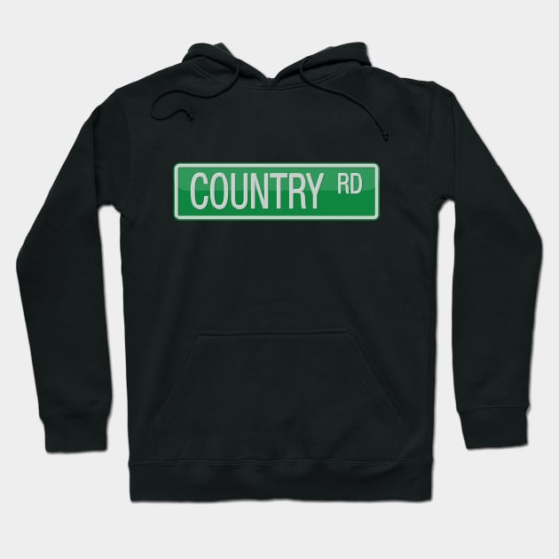 Country Road Street Sign Hoodie by reapolo